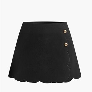 Elegant Black Scalloped Skort